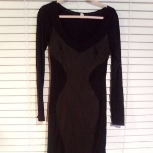 Black long bodycon dress Large